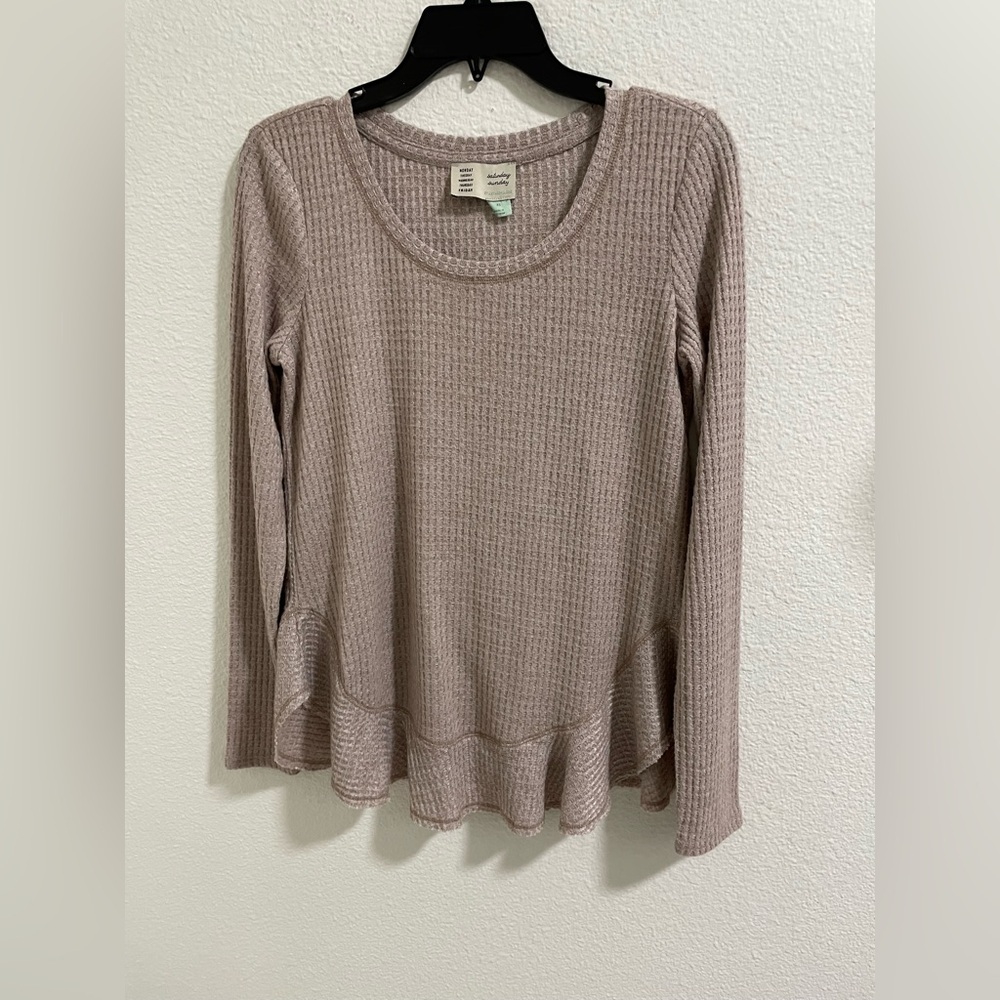 Women's Waffle Knit Long Sleeve Top
